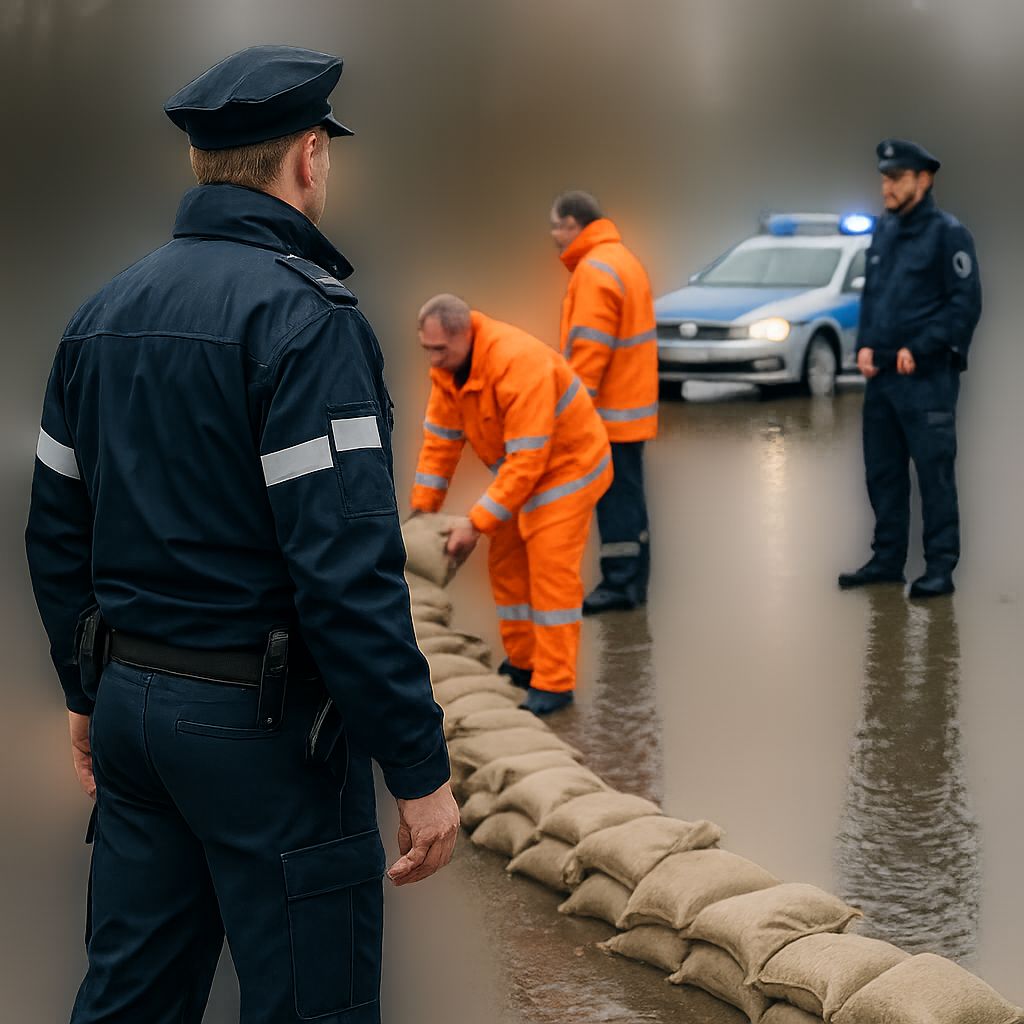 Hochwasser Ein Bild zum Thema Hochwasser im Polizei Kontext